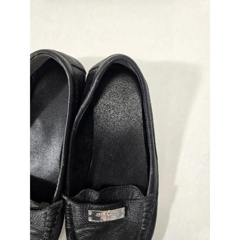 Coach Fredrica Loafers Womens 8.5B Black Pebbled Leather Driving Flats